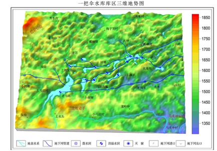 一把伞地下河堵洞成库后示意图